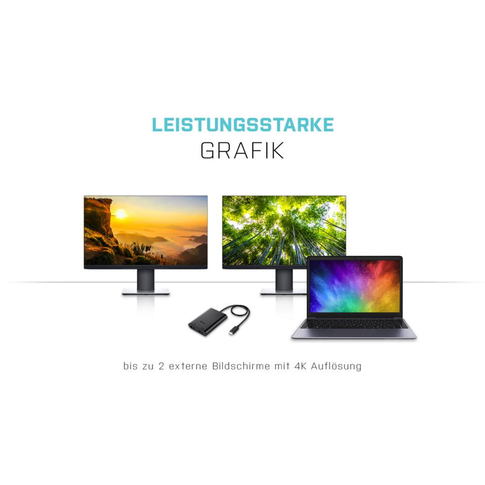 i-tec USB-C auf Dual HDMI Video Adapter 2x HDMI 4K Ultra HD kompatibel mit Thunderbolt 3