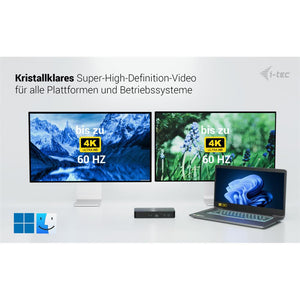 i-tec Universal Intelligent Dual Display Docking Station mit Power Delivery 100 W
