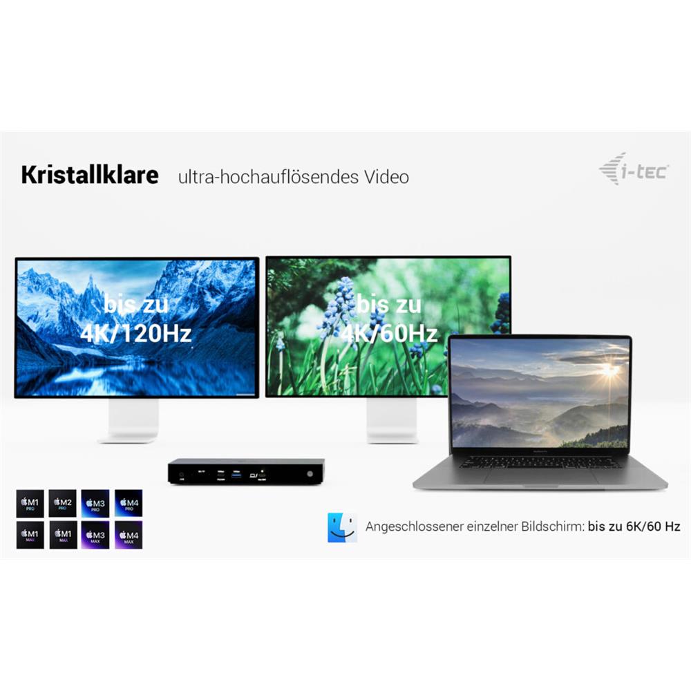 i-tec Thunderbolt 4 Triple Display Docking Station mit Power Delivery 96 W