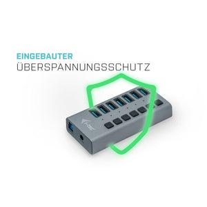 i-tec USB 3.0 Charging HUB 7-Port mit Netzadapter 36 W 7x USB 3.0 Ladeport für Notebook