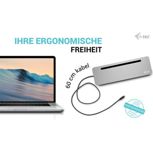i-tec USB-C Metal Ergonomic 4K 3x Display Docking Station mit PD 100W + Universal Charger 100W