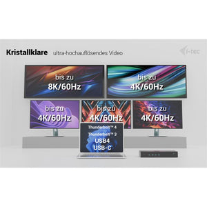 i-tec Universal 5x 4K/60Hz Display Docking Station + Power Delivery 100W