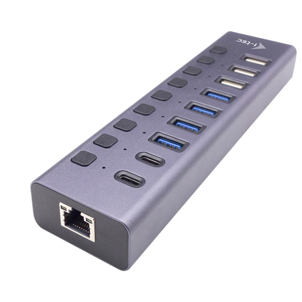 i-tec USB-A/USB-C Charging HUB 9port mit LAN + Power Adapter 60 W