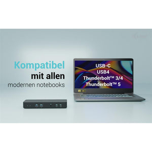 i-tec USB-C Intelligent Triple Display Docking Station mit Power Delivery 100 W – 3x 4K, LAN, Audio, VESA