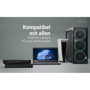 i-tec USB-C KVM Dock PRO – Dockingstation für 3 Hosts, Dual 4K Video, 2x Power Delivery bis 92 W