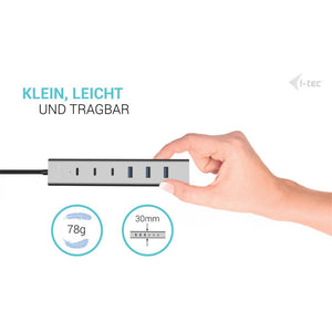 i-tec USB-C/USB-A Charging Metal HUB 7 port (3x USB-C, 4x USB-A)