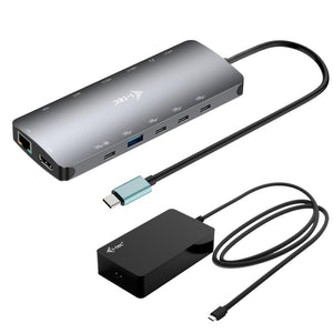 i-tec USB-C Metal Nano Dock – 3x Display (2x HDMI, 1x USB-C Video), Power Delivery 140 W + 140 W Ladegerät