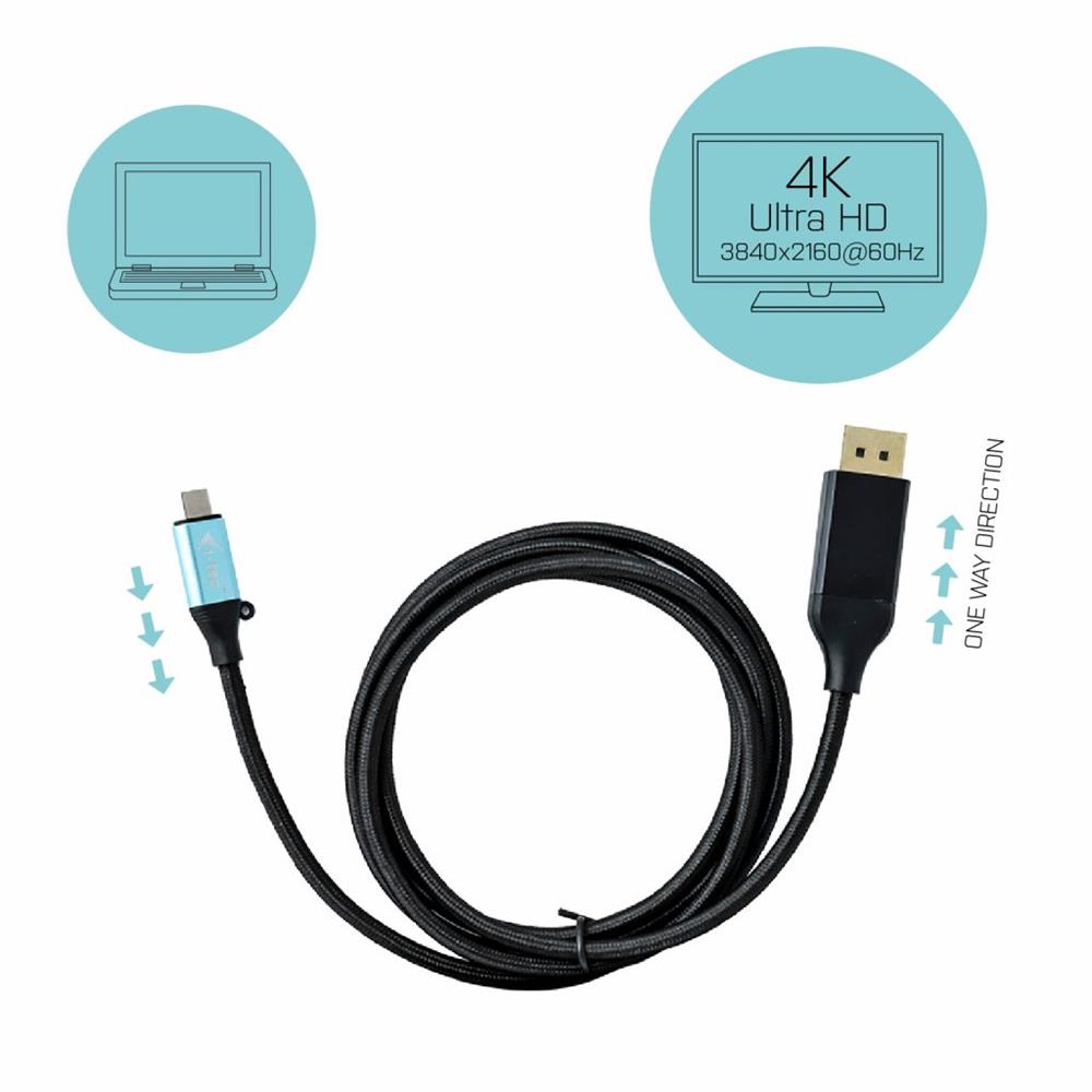 i-tec USB-C auf DisplayPort Kabel Adapter 4K / 60 Hz 200cm kompatibel mit Thunderbold 3