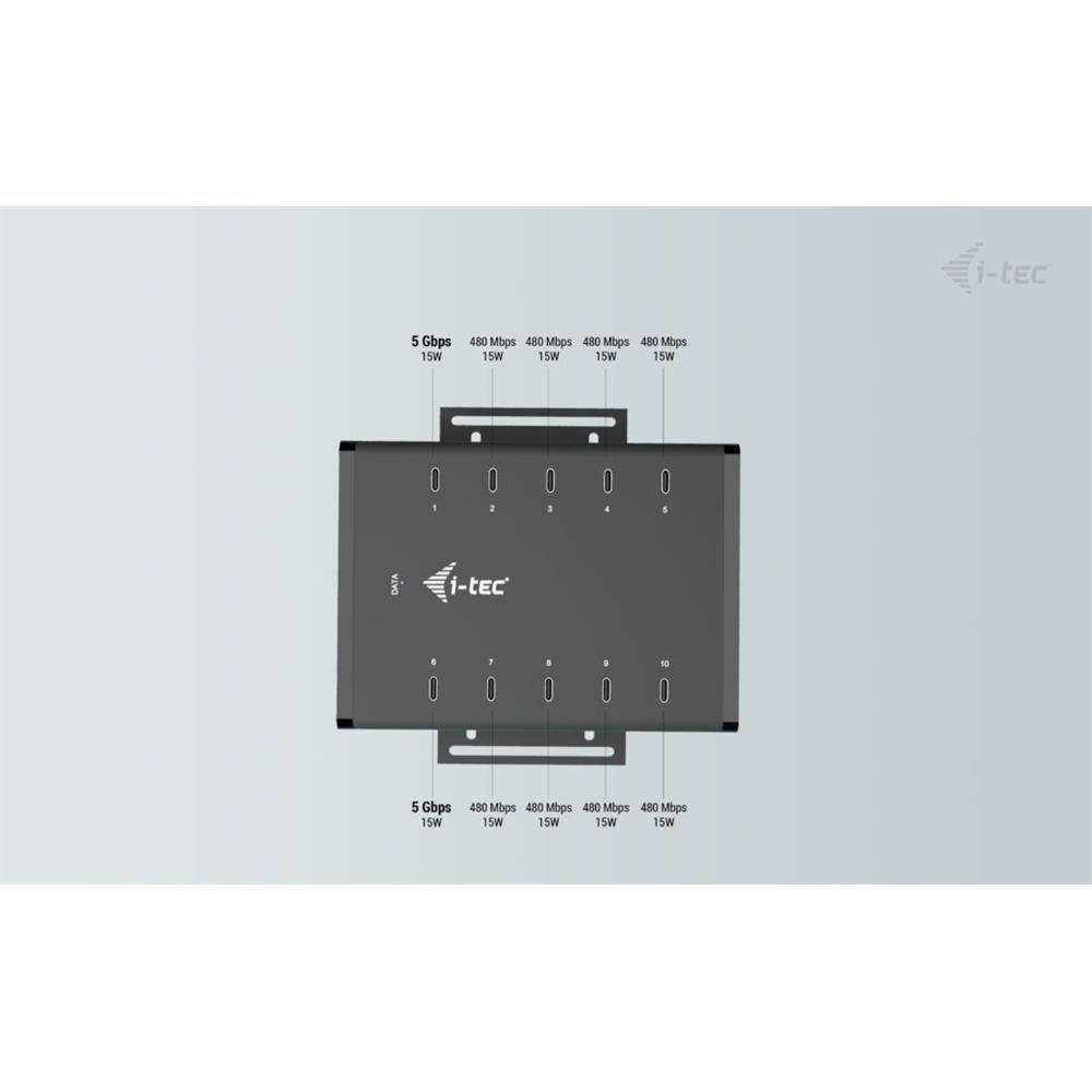i-tec USB-C/USB-A Metall-Lade- und Daten-HUB, 15W pro Anschluss, 10x USB-C