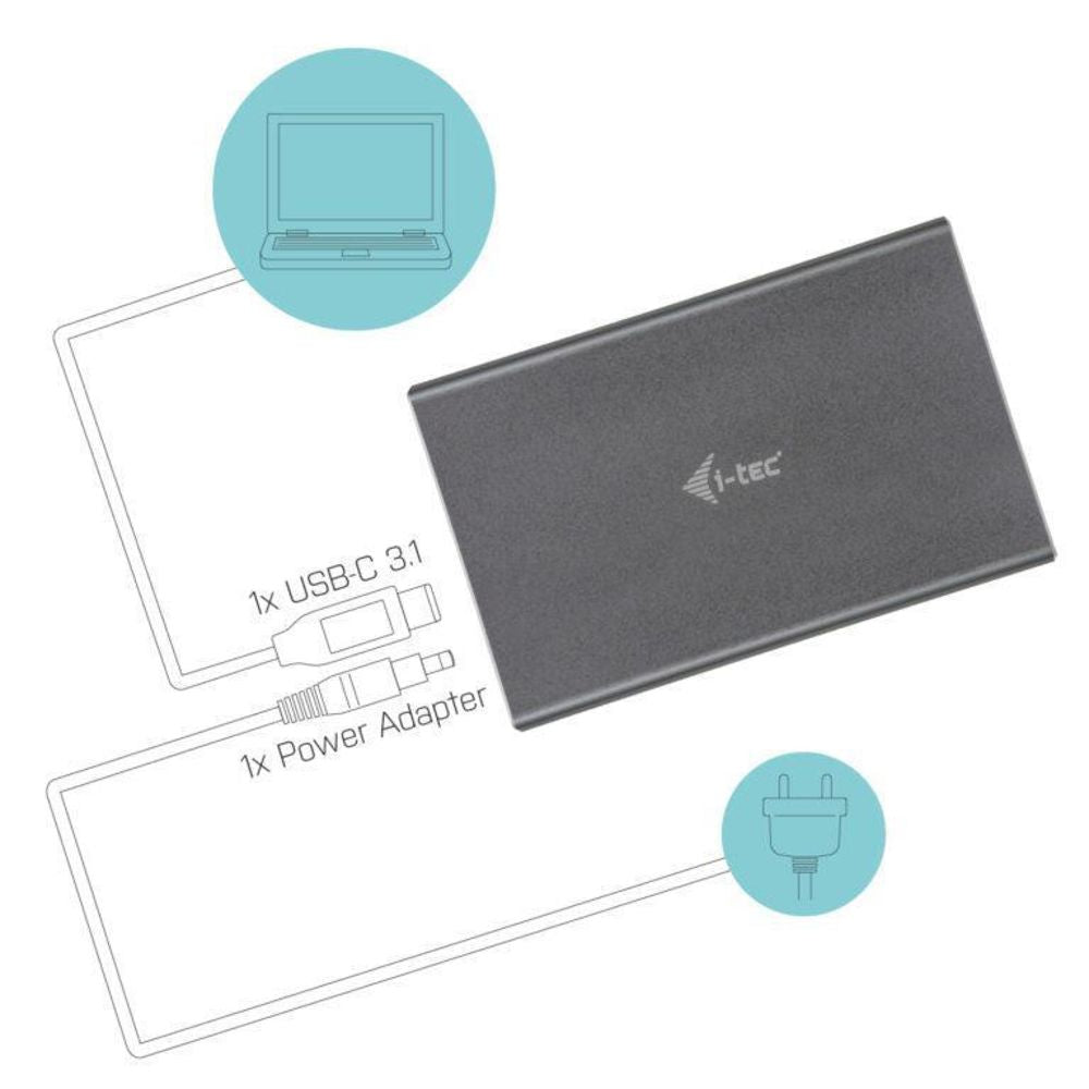 i-tec MySafe USB 3.0 / USB-C 3.1 Gen. 2 externes Festplattengehäuse für 2x SATA M.2