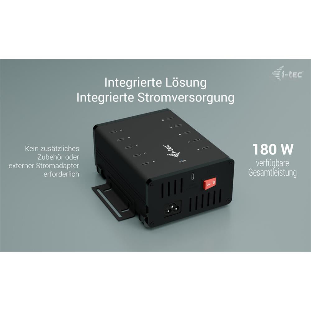 i-tec USB-C/USB-A Metall-Lade- und Daten-HUB, 15W pro Anschluss, 10x USB-C