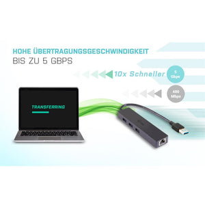i-tec USB 3.0 Slim HUB 3 Port + Gigabit Ethernet Adapter USB 3.0 auf RJ-45