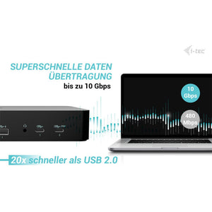 i-tec Universal Intelligent Dual Display Docking Station mit Power Delivery 100 W
