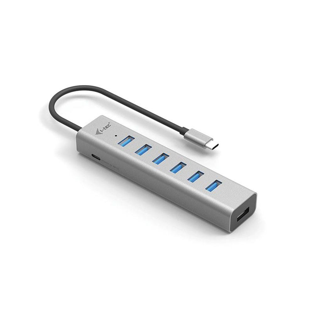 i-tec USB-C Ladegerät Metall HUB 7 Port für bis zu 7 Geräte