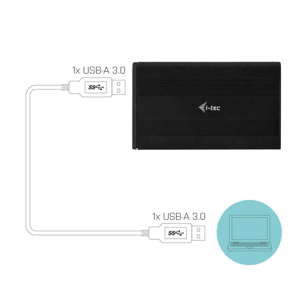 i-tec MySafe Advance AluBasic 2,5" USB 3.0 externes Festplattengehäuse für SATA I/II/III HDD SSD