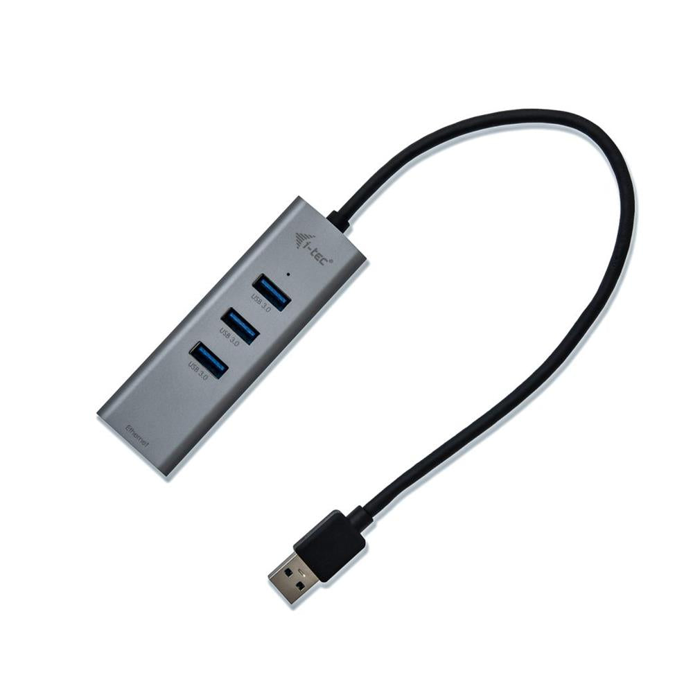 i-tec USB 3.0 Metal 3-Port HUB mit Gigabit Ethernet Adapter