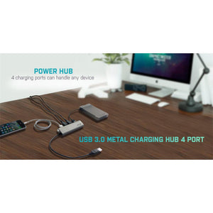 i-tec USB 3.0 Metal Charging HUB 4 Port mit Netzadapter