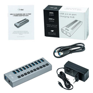 i-tec USB 3.0 Charging HUB 10-Port mit Netzadapter 48 W 10x USB 3.0 Ladeport für Notebook