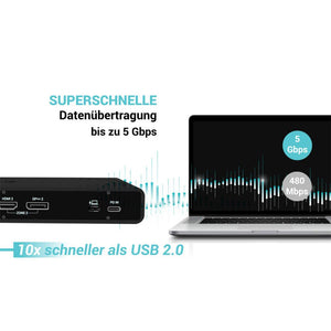 i-tec Universal Dual 4K Display Docking Station + Power Delivery 85W