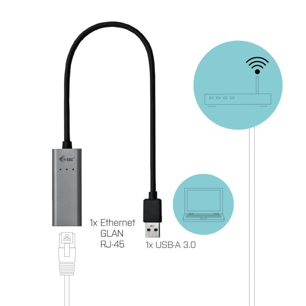 i-tec USB 3.0 Metal Gigabit Ethernet Adapter USB 3.0 auf RJ-45
