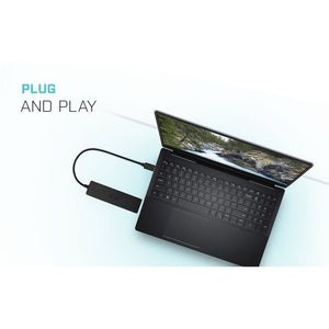 i-tec USB-C Metal HUB 2x USB 3.0 + 2x USB-C Schwarz mit integriertem USB-C-Kabel