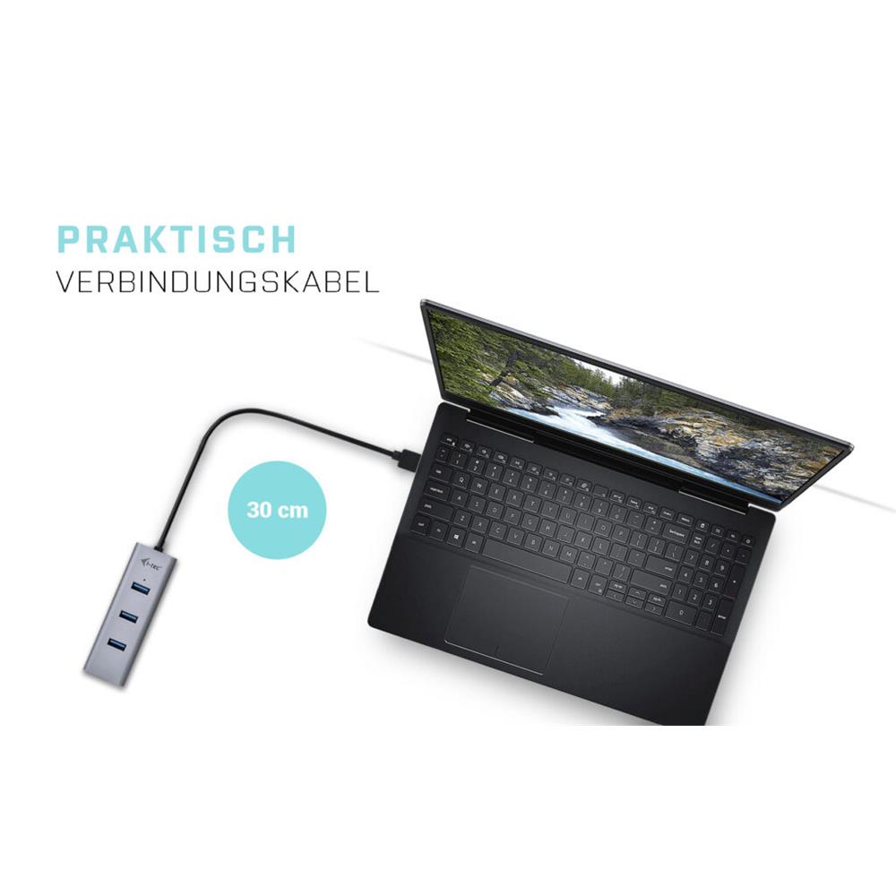 i-tec USB 3.0 Metal Passive HUB 4 Port ohne Netzadapter