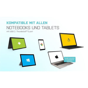 i-tec USB-C auf Dual Display Port Video Adapter 2x PD 4K Ultra HD kompatibel mit Thunderbolt 3