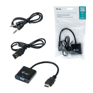 i-tec Adapter HDMI zu VGA Full-HD 1920×1080/ 60 Hz Kabellänge 15 cm vergoldeter HDMI-Stecker