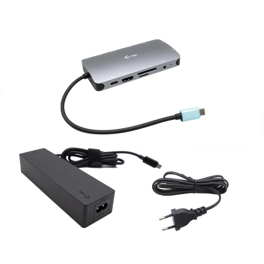 i-tec USB-C Metal Nano Dock HDMI/VGA with LAN + Charger 100W