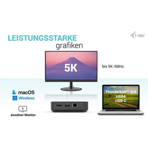 i-tec USB-C HDMI Dual DP Docking Station mit Power Delivery 100 W mit Netzteil 100 W
