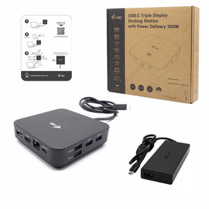 i-tec USB-C HDMI Dual DP Docking Station mit Power Delivery 100 W mit Netzteil 100 W