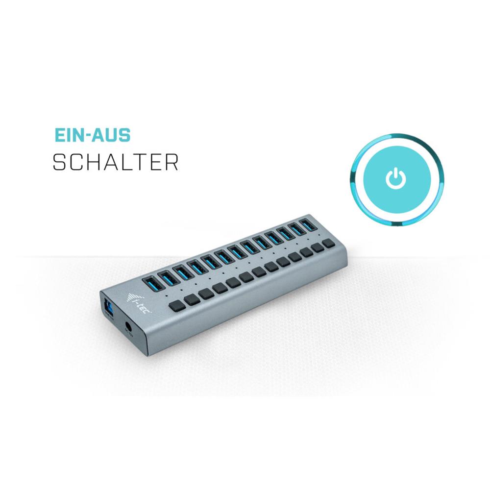 i-tec USB 3.0 Charging HUB 13-Port mit Netzadapter 60 W 13x USB 3.0 Ladeport für Notebook