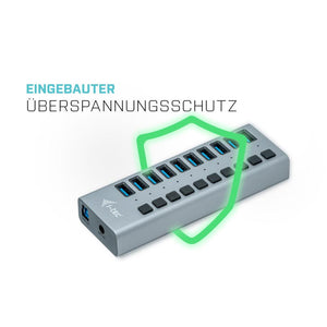 i-tec USB 3.0 Charging HUB 10-Port mit Netzadapter 48 W 10x USB 3.0 Ladeport für Notebook