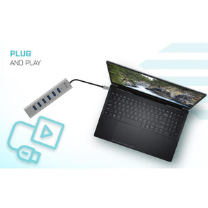 i-tec USB-C Ladegerät Metall HUB 7 Port für bis zu 7 Geräte