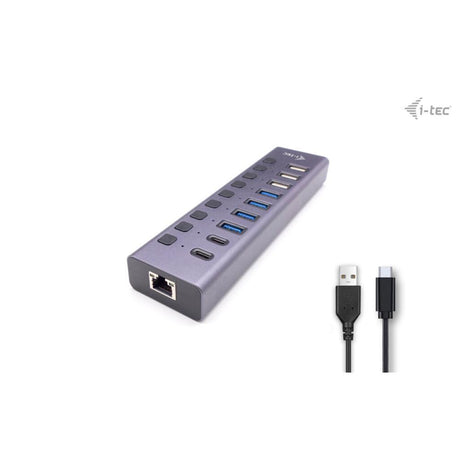 i-tec USB-A/USB-C Charging HUB 9port mit LAN + Power Adapter 60 W