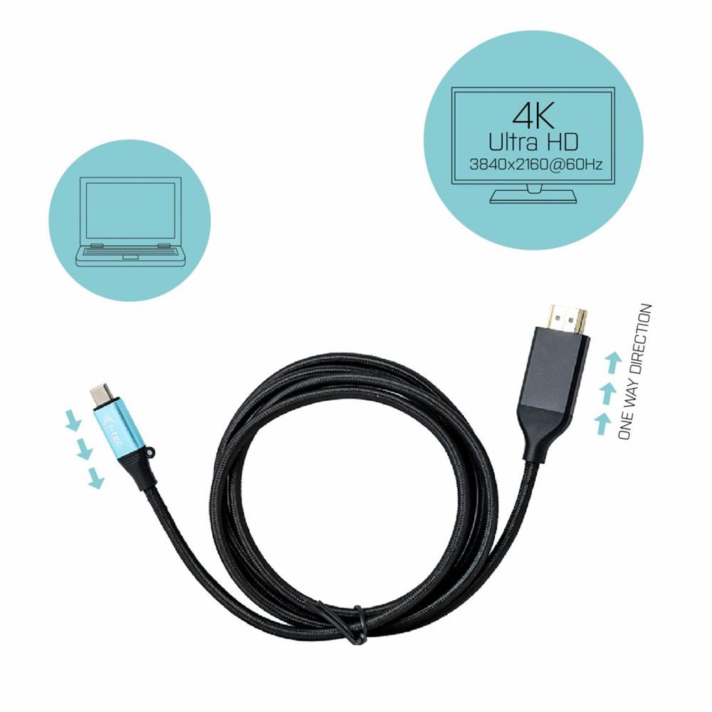 i-tec USB-C auf HDMI Kabel Adapter 4K / 60 Hz 200cm kompatibel mit Thunderbold 3