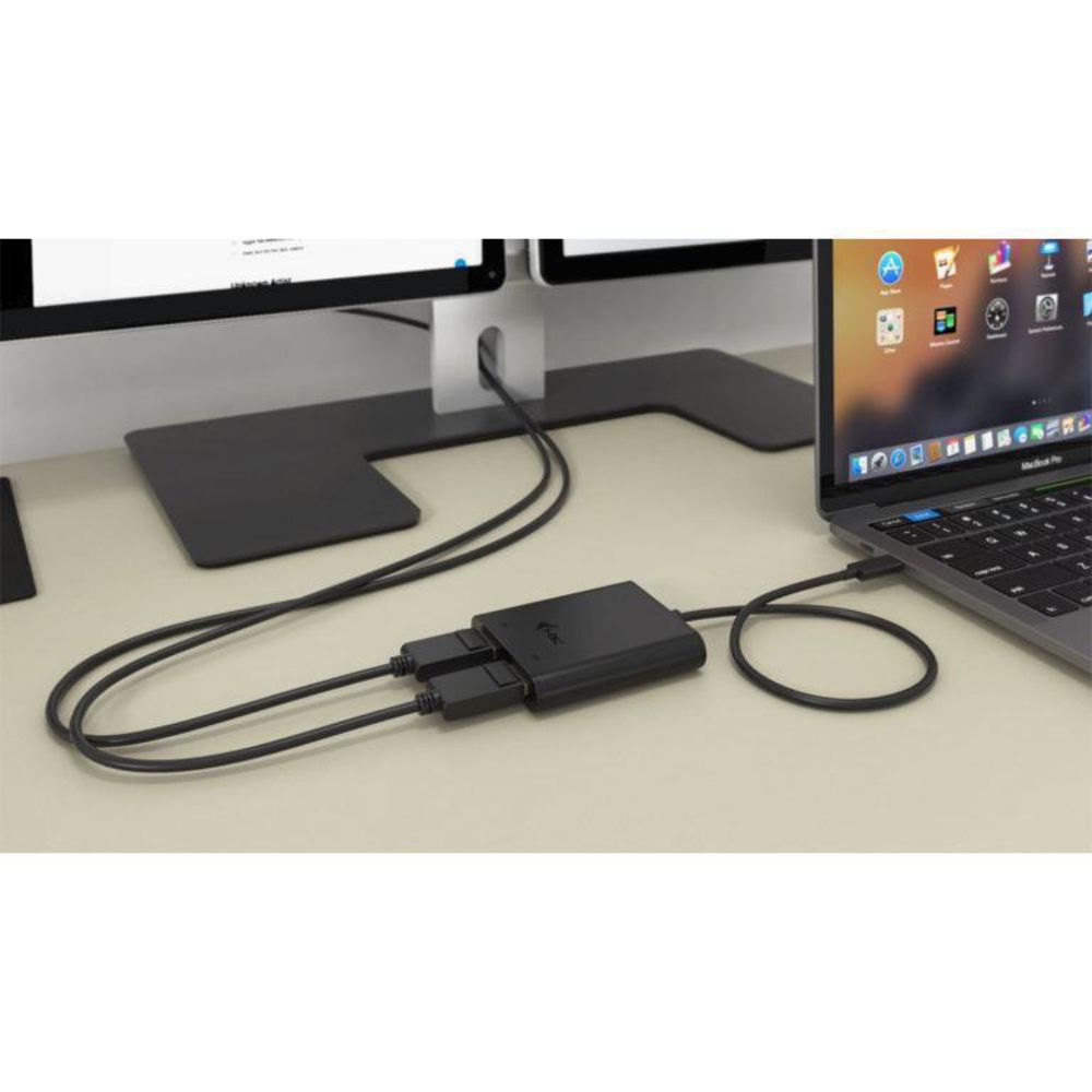 i-tec USB-C auf Dual Display Port Video Adapter 2x PD 4K Ultra HD kompatibel mit Thunderbolt 3