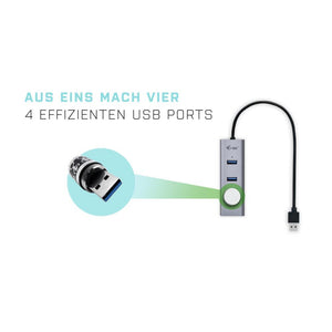 i-tec USB 3.0 Metal Passive HUB 4 Port ohne Netzadapter