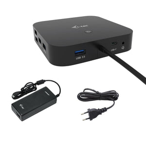 i-tec USB-C HDMI DP Docking Station mit Power Delivery 100 W + 112 W USB-C-Ladegerät – Dual 4K, LAN, Audio, VESA