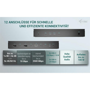i-tec Universal 5x 4K/60Hz Display Docking Station + Power Delivery 100W