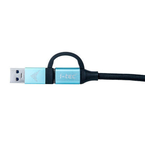 i-tec USB-C-auf-USB-C-Kabel mit integriertem USB-3.0-Adapter 1 m