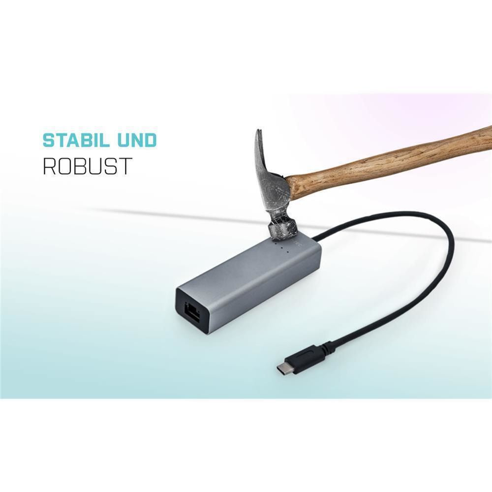 i-tec USB-C Metal 2.5Gbps Ethernet Adapter mit integriertem USB-C-Kabel