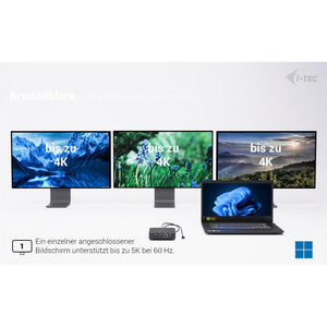 i-tec USB-C DP Dual HDMI Docking Station mit Power Delivery 100 W – Triple 4K, DP 1.4, LAN, Audio, VESA