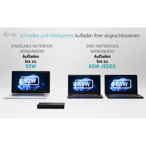 i-tec USB-C KVM Dock PRO – Dockingstation für 3 Hosts, Dual 4K Video, 2x Power Delivery bis 92 W