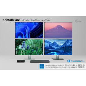 i-tec Thunderbolt5 Quattro Display Docking Station, 5x USB, 2.5 GLAN + Power Delivery 140W