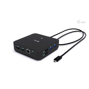 i-tec USB-C DP Dual HDMI Docking Station + 100-W-USB-C-Ladegerät – Triple 4K, LAN, Audio, VESA
