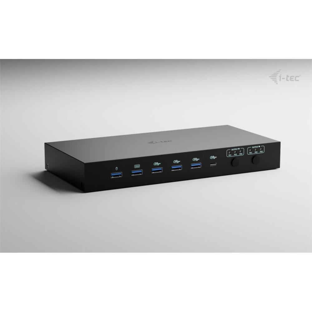 i-tec USB-C KVM Dock PRO – Dockingstation für 3 Hosts, Dual 4K Video, 2x Power Delivery bis 92 W