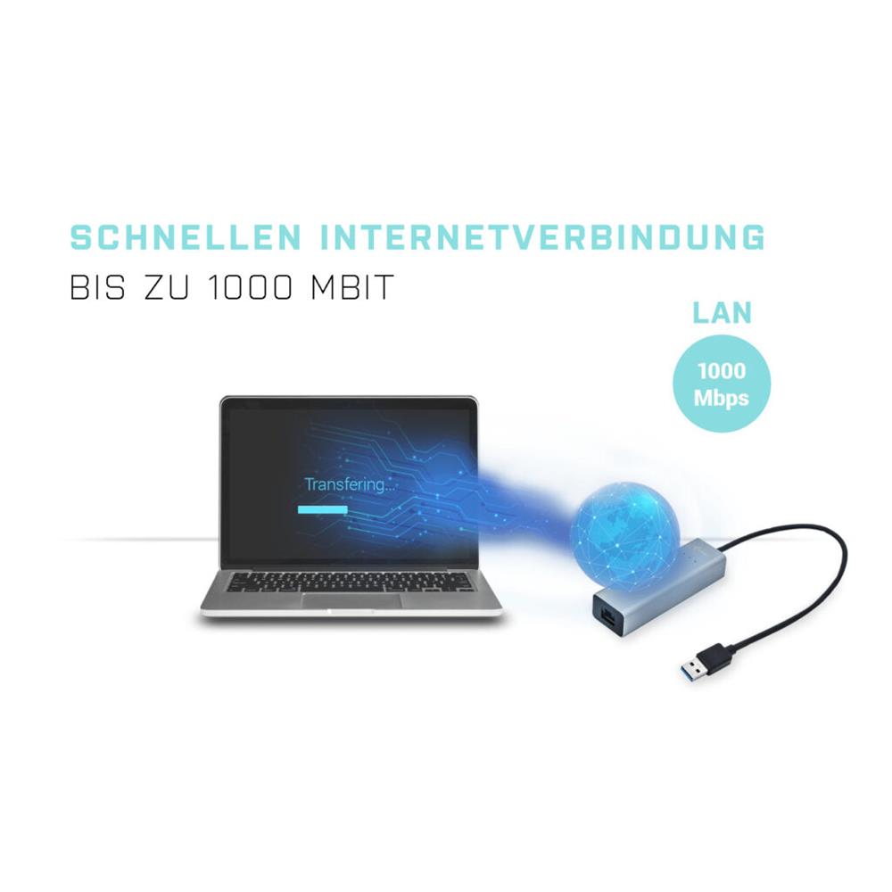 i-tec USB 3.0 Metal Gigabit Ethernet Adapter USB 3.0 auf RJ-45