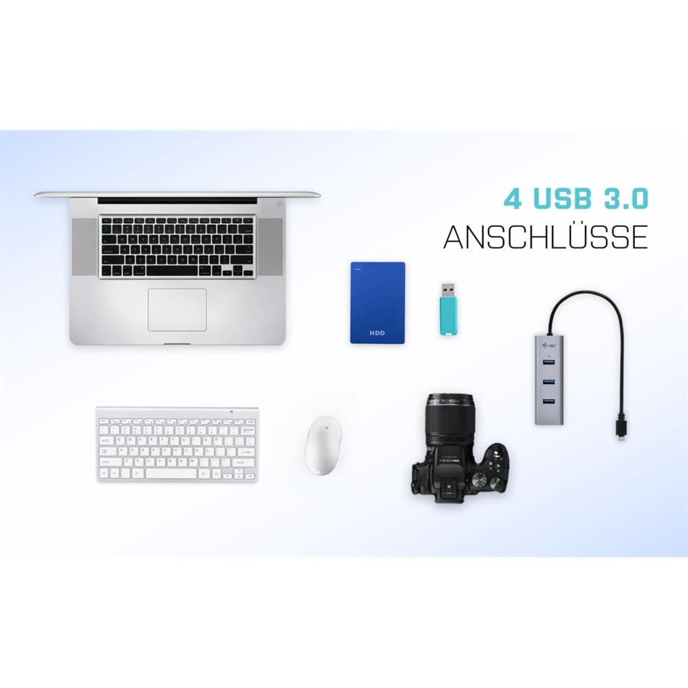 i-tec USB-C Metal HUB 4 Port Thunderbolt 3 kompatibel