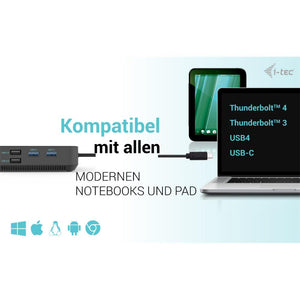 i-tec USB-C HDMI Dual DP Docking Station mit Power Delivery 100 W mit Netzteil 100 W